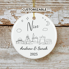 Ornamento de Niza de Skyline personalizado, Franci