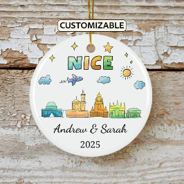 Ornamento de Niza de Skyline personalizado, Franci