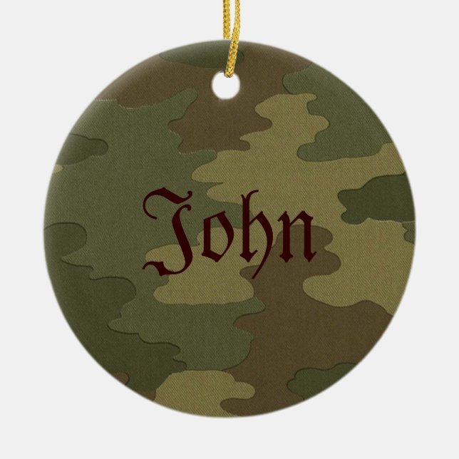 Ornamento de nombre de camuflaje oscuro (Frente)