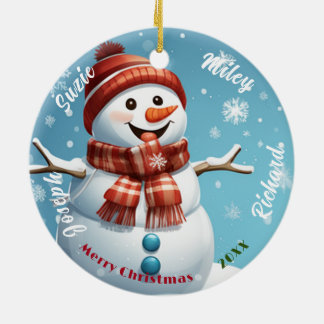 Ornamento de nombre de hombre de nieve, Navidades