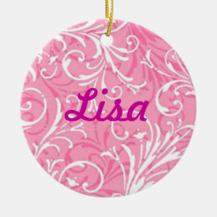 Ornamento de nombre ornamental rosa