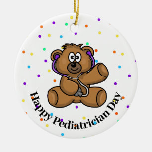 Ornamento de nombre pediatra de Médica de Oso de T
