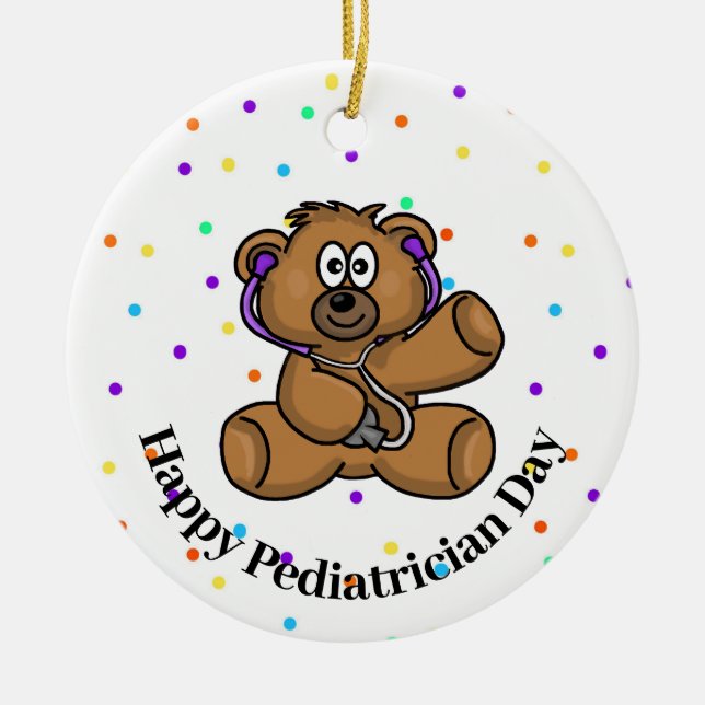 Ornamento de nombre pediatra de Médica de Oso de T (Frente)