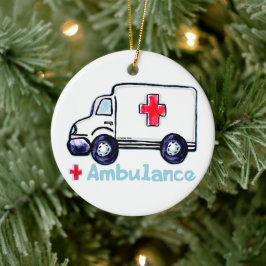Ornamento de nombre personalizado de ambulancia