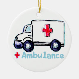 Ornamento de nombre personalizado de ambulancia