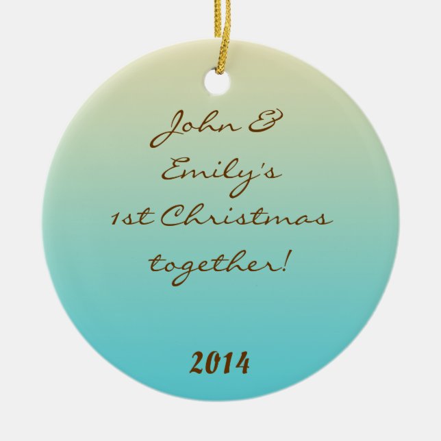 Ornamento de nombre personalizado de degradado de  (Frente)