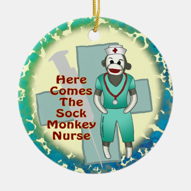 Ornamento de nombre personalizado de enfermera de  (Frente)