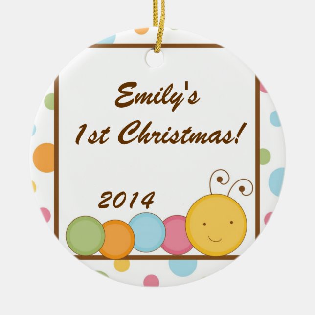 Ornamento de nombre personalizado de gusano de ins (Frente)