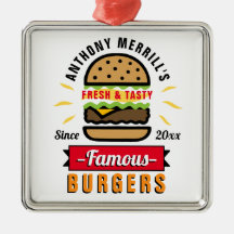 Ornamento de nombre personalizado de hamburguesas 