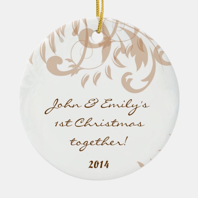 Ornamento de nombre personalizado de la caída de D (Frente)