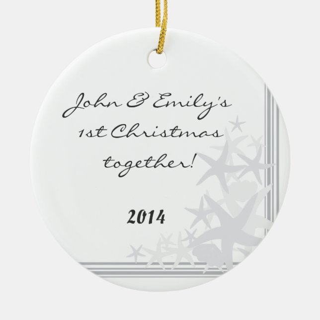 Ornamento de nombre personalizado de las conchas m (Frente)