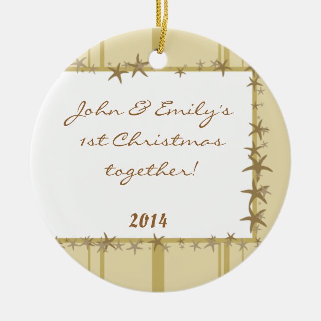 Ornamento de nombre personalizado de las conchas m (Frente)