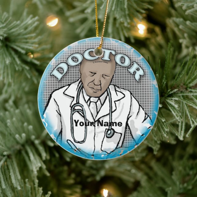 Ornamento de nombre personalizado de Médica retro  (Árbol)