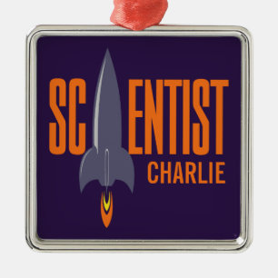Ornamento de nombre personalizado de Rocket Scient