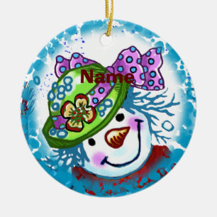 Ornamento de nombre personalizado de Snow Lady Sno