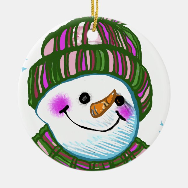 Ornamento de nombre personalizado de Snowman Grann (Frente)
