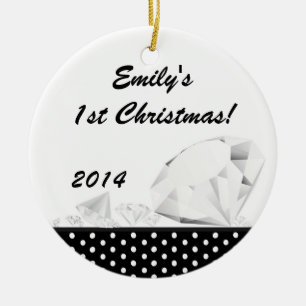 Ornamento de nombre personalizado Diamond Glitz Gl