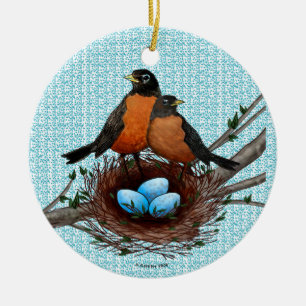Ornamento de nombre personalizado Robins Nest