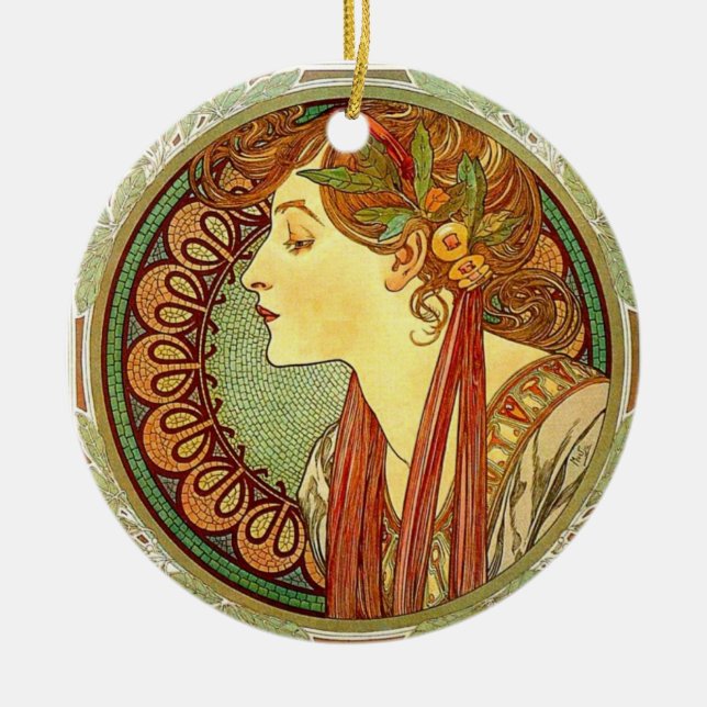 Ornamento de Nouveau del arte de Alfonso Mucha (Frente)