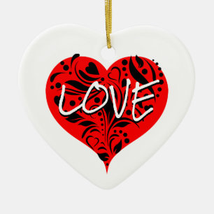 Ornamento De Novias Rojo Y Negro