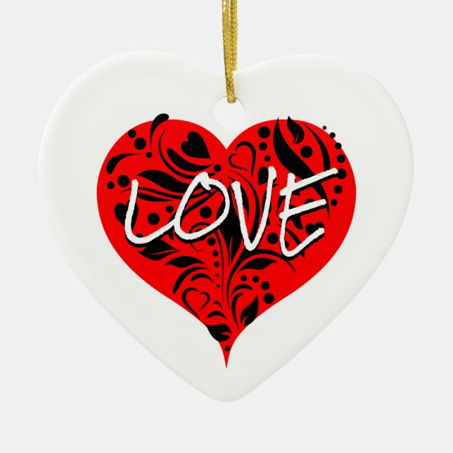 Ornamento De Novias Rojo Y Negro (Frente)