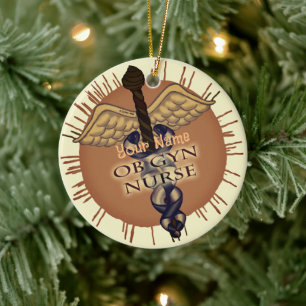 Ornamento de OB Gyn Nurse Caduceus