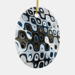 Ornamento de ondas azules y grises