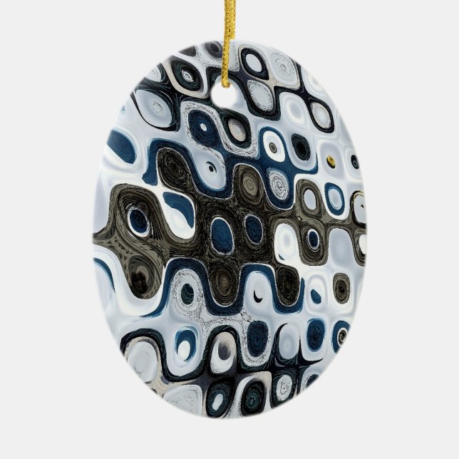 Ornamento de ondas azules y grises (Frente)