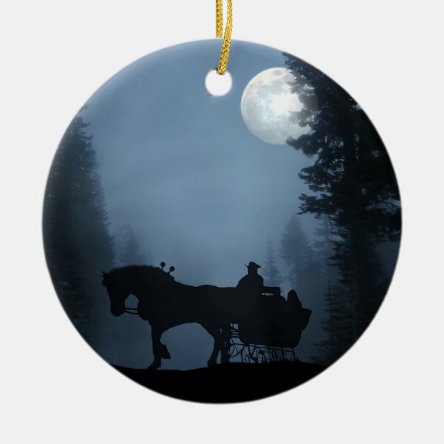 Ornamento de One Horse Open Sleigh (Frente)