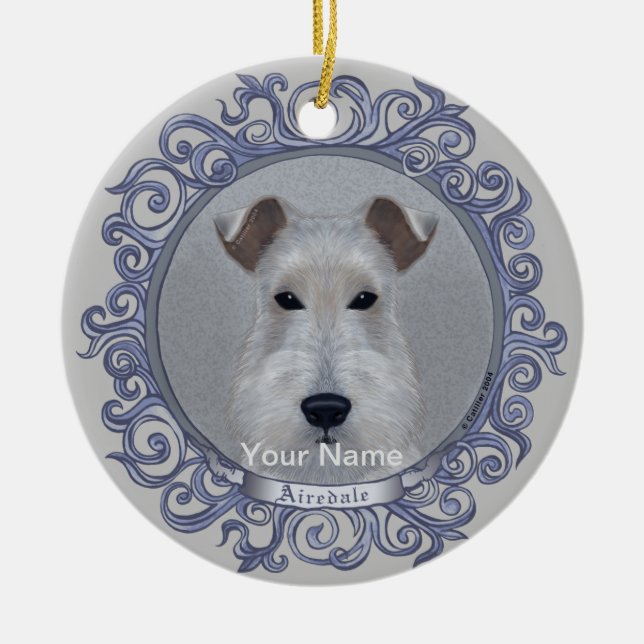 Ornamento de Ornate Airedale (Frente)