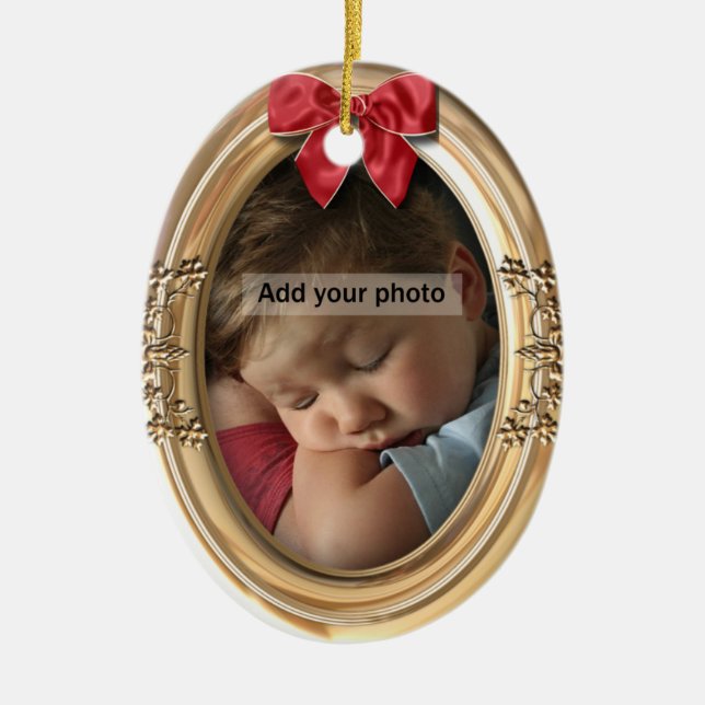 Ornamento de Ornate Gold Photo (Frente)