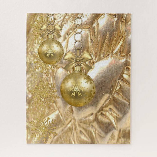 Ornamento de oro de los Navidades Puzzles (Vertical)