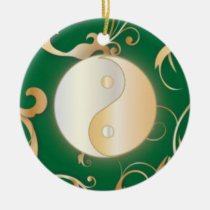 Ornamento de oro de Yin y de Yang
