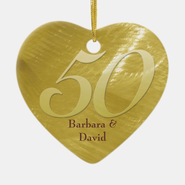 Ornamento de oro del aniversario de la (Frente)