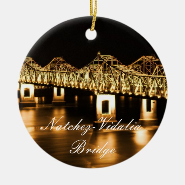 Ornamento de oro del navidad del puente de (Frente)