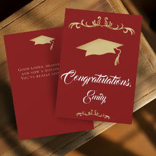 Ornamento de Oro Elegante Felicitaciones Graduació