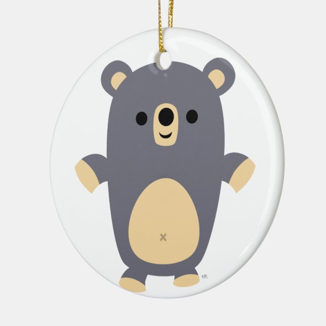 Ornamento de oso de Personalizado azul grande (Izquierda)