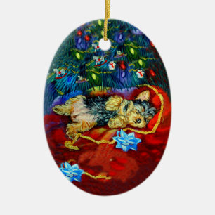 Ornamento de Oval de Yorkshire Terrier
