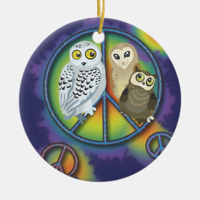Ornamento de Owl~ de la paz (Frente)