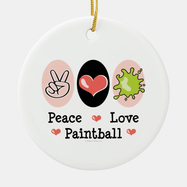 Ornamento de Paintball del amor de la paz (Frente)