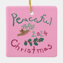 Ornamento de pájaro mistletoe 2024 para Navidades 