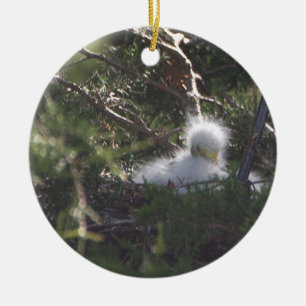 Ornamento de pájaro nevado Egret