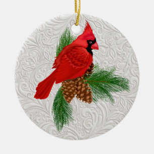 Ornamento de pájaro rojo bonito