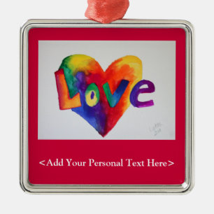 Ornamento de palabras de amor con opción de texto