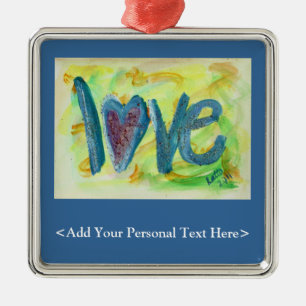 Ornamento de palabras de amor con opción de texto 