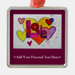 Ornamento de palabras de amor con opción de texto 