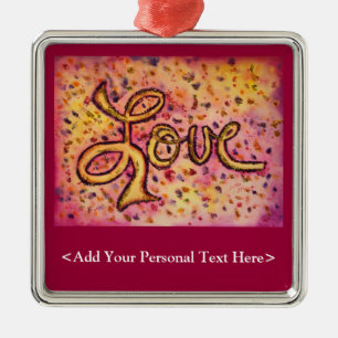 Ornamento de palabras de amor con opción de texto 