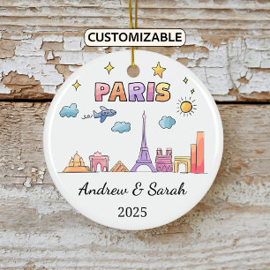 Ornamento de París de Skyline personalizado, Franc