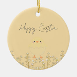 Ornamento de Pascua Amarillo Pastel Personalizado