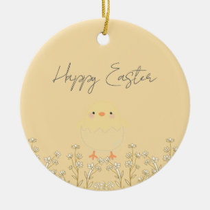 Ornamento de Pascua Amarillo Pastel Personalizado